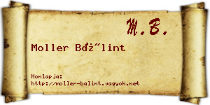 Moller Bálint névjegykártya